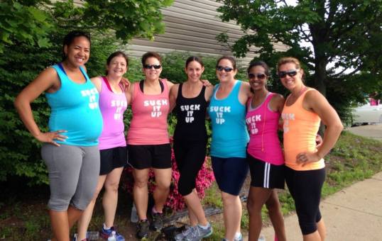 Awesome group of ladies.  Nativa is due any day, but ran with me up until 25 weeks to get my mileage up!!