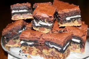 According to family lore, you can make them even sluttier by adding a layer of dulce de lece before the brownies.